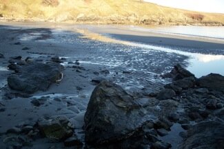 Walking the beach at Eagle Cove, San Juan Island, Washington.