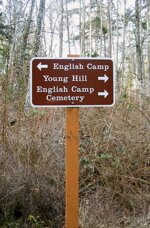 Trail signpost at Bell Point, San Juan Island.