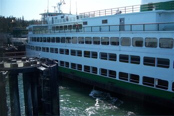 Washington State Ferry in the dock, San Juan Islands Washington